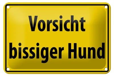 Produktbild von Blechschild Warnschild 18x12cm Vorsicht bissiger Hund