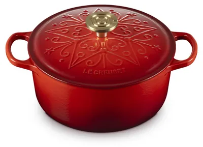 Produktbild von LeCreuset runder Bräter Signature LEtoile 24cm | Auswahl Kirschrot : Rot Farbe: Rot