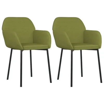 Image de vidaXL Chaise de salle à manger 2 pcs. Vert clair velours