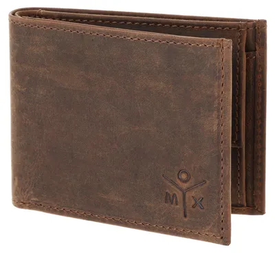 Image de oxmox Cuir porte-monnaie Leather RFID Protect Pocketbörse Ox 2.0 Embossed Vintage Dark Brown marron foncé
