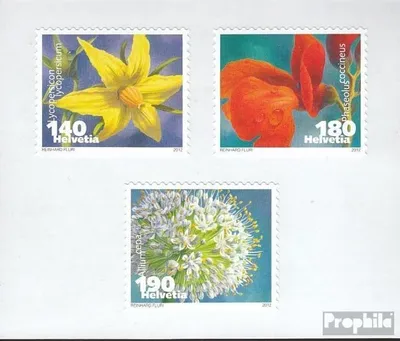 Produktbild von Briefmarken Schweiz 2012 Mi 2239-2241Fb Folienblatt (kompl.Ausg.) gestempelt Gemüseblüten