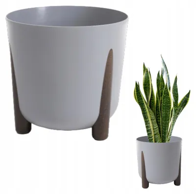 Obrázek produktu pro Obal na květináč na nožičkách 24 cm šedý 24 cm balkonový zahradní