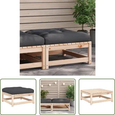 Produktbild von The Living Store Gartenhocker mit Kissen Massivholz Kiefer