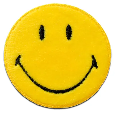 Produktbild von Mono Quick Smiley © Weich - Aufnäher, Bügelbild, Aufbügler, Applikationen, Patches, Flicken, zum aufbügeln, Größe: 5 x 4,6 cm