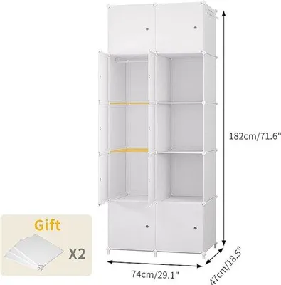 Image de Armoire Famanu avec barre de suspension - 60 x 40 x 150 cm