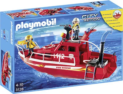 Produktbild von PLAYMOBIL 3128 Grosses Feuerwehrboot mit Pumpe