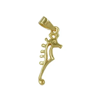 Obrázok produktu pre Prívesok, 22 x 7 mm, tvar morskej koníka, lesklé 9-karátové zlato