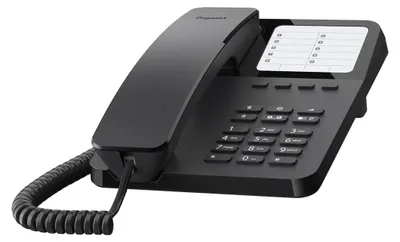 Zdjęcie produktu dla Gigaset DESK 400, Telefon analogowy, Zestaw słuchawkowy przewodowy, 10 wejścia, Czarny