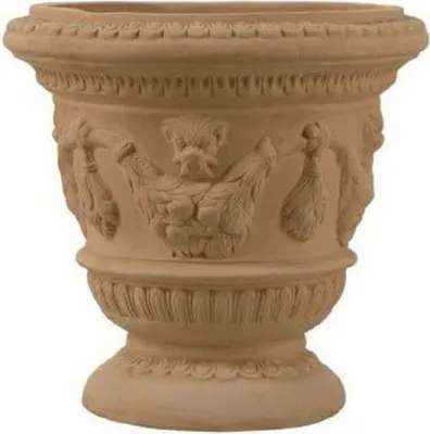Produktbild von Casa Padrino Barock Blumentopf Terracotta Ø 42 x H. 41 cm - Handgefertigte Keramik Pflanzentopf - Balkon Terrassen Garten Deko im Barockstil