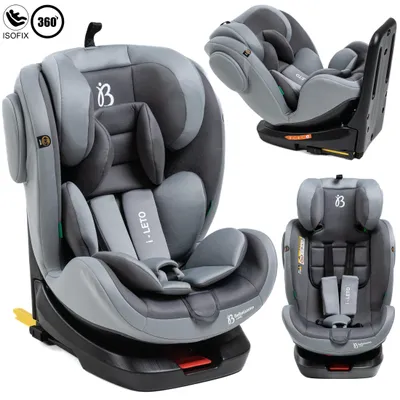 Image de Bebelissimo - Leto - Siège enfant 40-150 cm - 360° - RWF/FWF - ISOFIX - TOP TETHER - Harnais 5 points - Appuie-tête réglable - gray