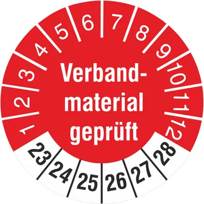 Produktbild von 2500 Prüfplaketten 18 mm Prüfetiketten Verbandsmaterial 2023-2028