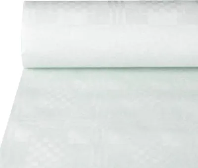 Produktbild von Papstar Papiertischtuch mit Damastprägung 25 m x 1 m weiß, 10 x 1 Stück