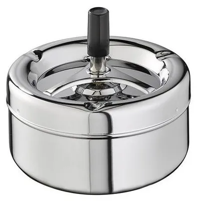 Produktbild von APS 54 Aschenbecher PUSH, Metall verchromt, Ø 13 cm, Höhe 10,5 cm