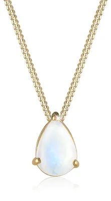 Produktbild von Elli Halskette Damen Tropfen Anhänger Elegant mit Mondstein