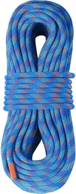 Obrázok produktu pre Dynamické lezecké lano, 10,2 mm, 50 m, modrej farby, nosnosť 25 kN, pevné vláknové lano s oceľovým hákom. Ideálne na záchranné práce, hasenie požiarov a zliezanie.