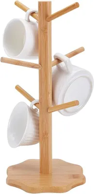 Image de Solidchoice - Étagère en bambou pour cuisine, pour 6 tasses - Rangement sous le placard