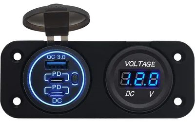 Produktbild von ProRide 12V USB/USB-C 3-Port Einbau-Steckdose mit Schalter, Blau
