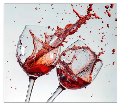 Produktbild von Spritzschutz Herdabdeckplatte Schneidebrett aus Glas Weinkelchplätschern 1-Teilig (60x52cm)