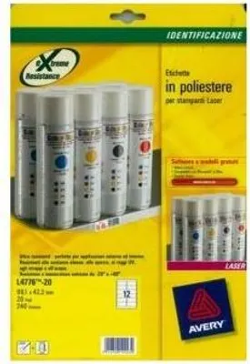 Zdjęcie produktu dla Avery L4776-20 Etykieta na drukarkę biała