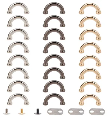 24 Sets D-Ring Taschenverbinder, 3 Farben, 13×25 mm
