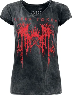 Produktbild von Sleep Token T-Shirt Damen Logo schwarz/grau Band-Merch, Bands 100% Baumwolle S