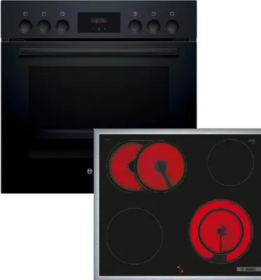 Produktbild von Bosch Einbau-Herd-Set HND211GB1, HEF113BB0 + HEZ438201 + NKN645GA2E, Einbau-Herd, Elektro-Kochfeld, Teleskopauszug, 2-fach