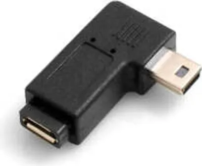 Produktbild von SYSTEM-S Micro USB Buchse zu Mini USB Stecker 90° Grad Winkel Links Gewinkelt Winkelstecker Adapter Stecker