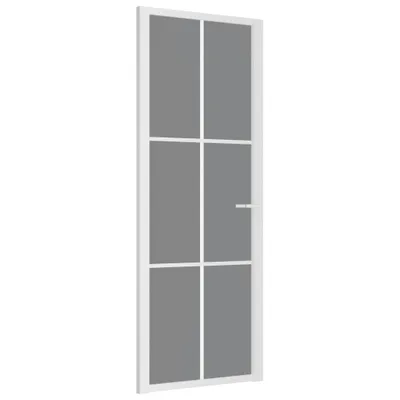 Obrázek produktu pro Interiérové dveře 76 x 201,5 cm bílé ESG sklo a hliník