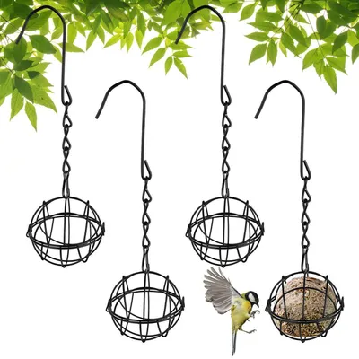 Produktbild von Meisenknödelhalter 4er Set Vogelfutterstation Metall
