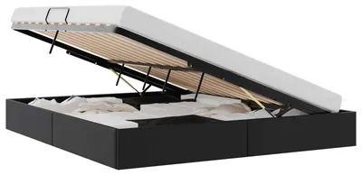 Produktbild von vidaXL Aufbewahrungsbett mit Speicher Schwarz 193 x 203 cm Kunstleder
