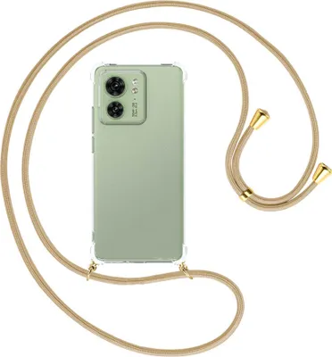 Produktbild von Handykette Backcover-Schutzhülle mit Band (Metall goldfarben) für Motorola Edge 40 5G (6.55'') - caramel
