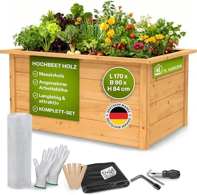 Imagen del producto de L Holz: Camellón elevado de madera para jardín