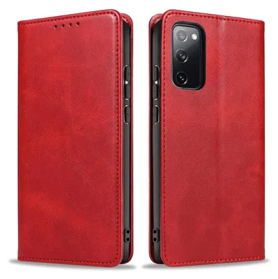 Produktbild von Handyhülle für Samsung Galaxy S20 FE Kunstleder Flip Cover Hülle Klapphülle Case Kartenfach Farbe: Rot
