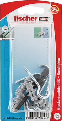 Produktbild von Fischer 5x Gipskartondübel GK RH mit Rundhaken - 510661