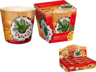 Obrázek produktu pro Nohel Garden Svíčka ve skle HOLIDAY CAKES - ORANGE CAKES vonná 115g