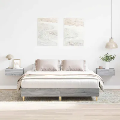 Produktbild von Bettgestell ohne Matratze Grau Sonoma 140x200 cm Holzwerkstoff - Klassische Betten