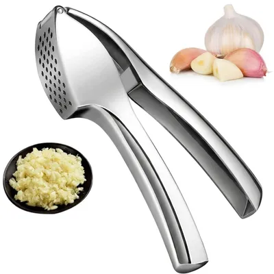 Edelstahl-Knoblauchpresse, ergonomisch, spülmaschinenfest
