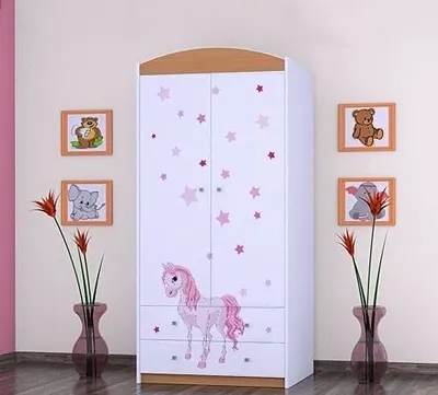 Zdjęcie produktu dla BDW Szafa, 2 drzwi, 2 szuflady, garderoba, 180x90 cm, buk