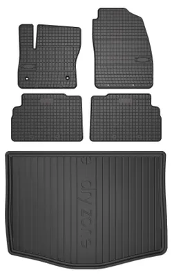 Productafbeelding van Rubberen automatten + kofferbakmat voor Ford C-MAX MK2 2010-2012 (MPV) – 5-delig, zwart, op maat – Wielganizator SolidPRO