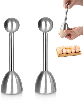 Produktbild von Ibenzoa® Eierschaalöffner Set 2 Stück – Hochwertiger Edelstahl – 4 cm Durchmesser – Praktisches Küchengerät für Eierschalen