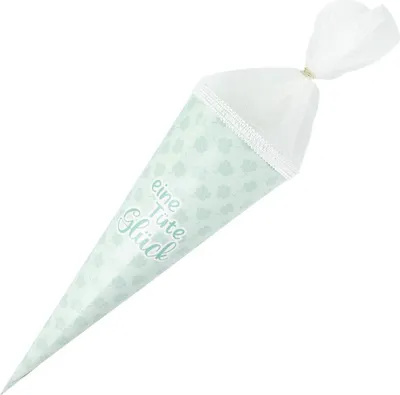 Produktbild von Schultüte / Zuckertüte / Geschenktüte / 40cm / rund / "eine Tüte Glück"