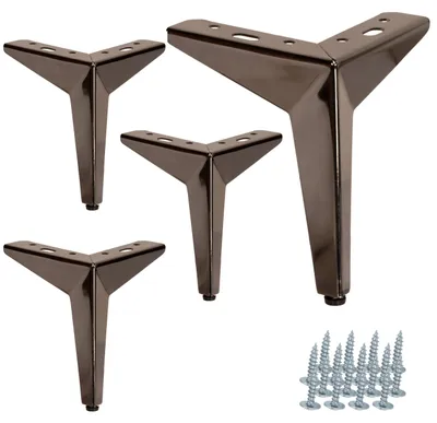 Produktbild von Möbelbein "Stern" in Schwarz Matt – 15 cm hoch, elegantes Design für stabile und stilvolle Möbelgestaltungen. Ideal für vielseitige Anwendungen in Ihrem Zuhause oder Büro.