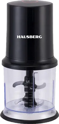 Obrázok produktu pre HAUSBERG HB-4502NG Elektrický sekáčik, 400 W, 1 rýchlosť, 500 ml, plastová misa, 2-čepeľ z nehrdzavejúcej ocele, čierny