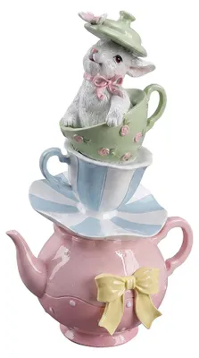 Produktbild von Clayre & Eef Dekorationsfigur Kaninchen 16x13x26 cm Weiß Kunststoff