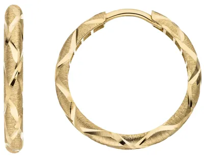 Creolen-aus-333-Gelbgold-23mm-mattiert-diamantiert