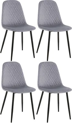 Produktbild von 4er Set Stühle Giverny Samt grau