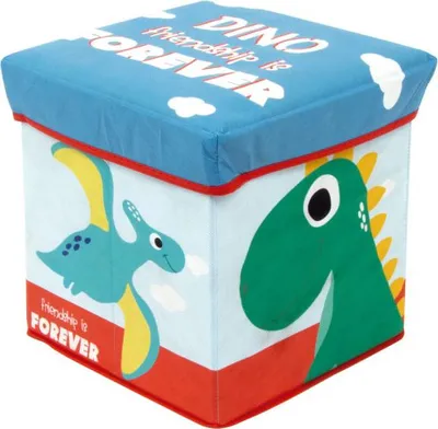 Zdjęcie produktu dla Kubikowy stołek z schowkiem – Dinozaury