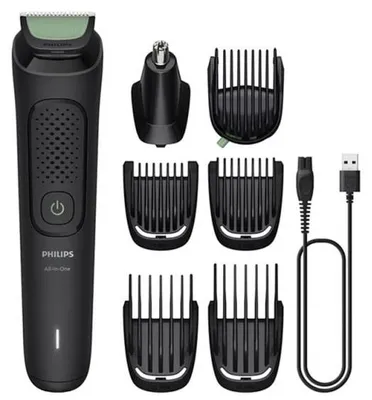 Zdjęcie produktu dla Philips All-in-One seria 3000 MG3930/15 Wielofunkcyjny trymer 7w1, Czarny, 0,5 mm, 1,6 cm, 1 mm, Uniwersalne, Twarz, Głowa, Nos, Ucho