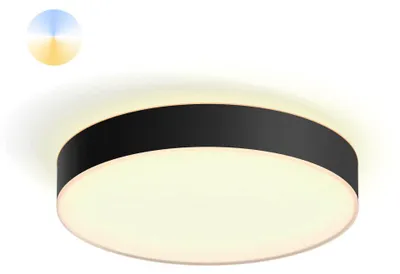 Produktbild von Philips Hue White ambience Enrave Deckenleuchte L schwarz + Dimmschalter, Intelligente Deckenbeleuchtung, Bluetooth/Zigbee, Schwarz, LED, Metall, Nicht austauschbare(s) Leuchtmittel