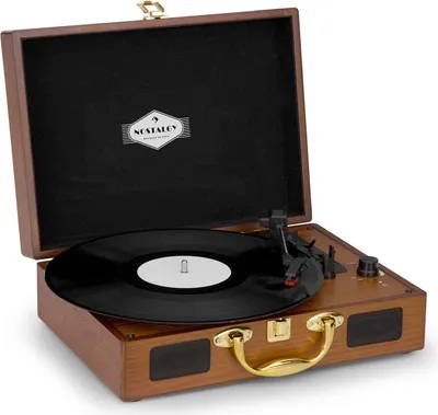 Produktbild von Auna Plattenspieler für Schallplatten, USB Plattenspieler mit Lautsprecher, Schallplattenspieler im Retro-Design, Audio Record Player, Moderner Vinyl Player, Leistungsstarker Plattenspieler Turntable
